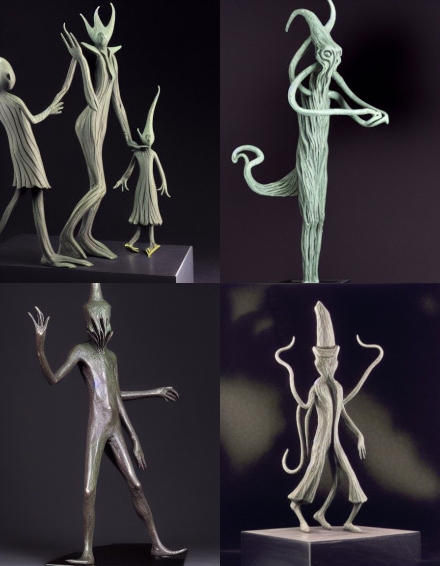 Nyarlathotep Bronze Sculpture in Gorey Style