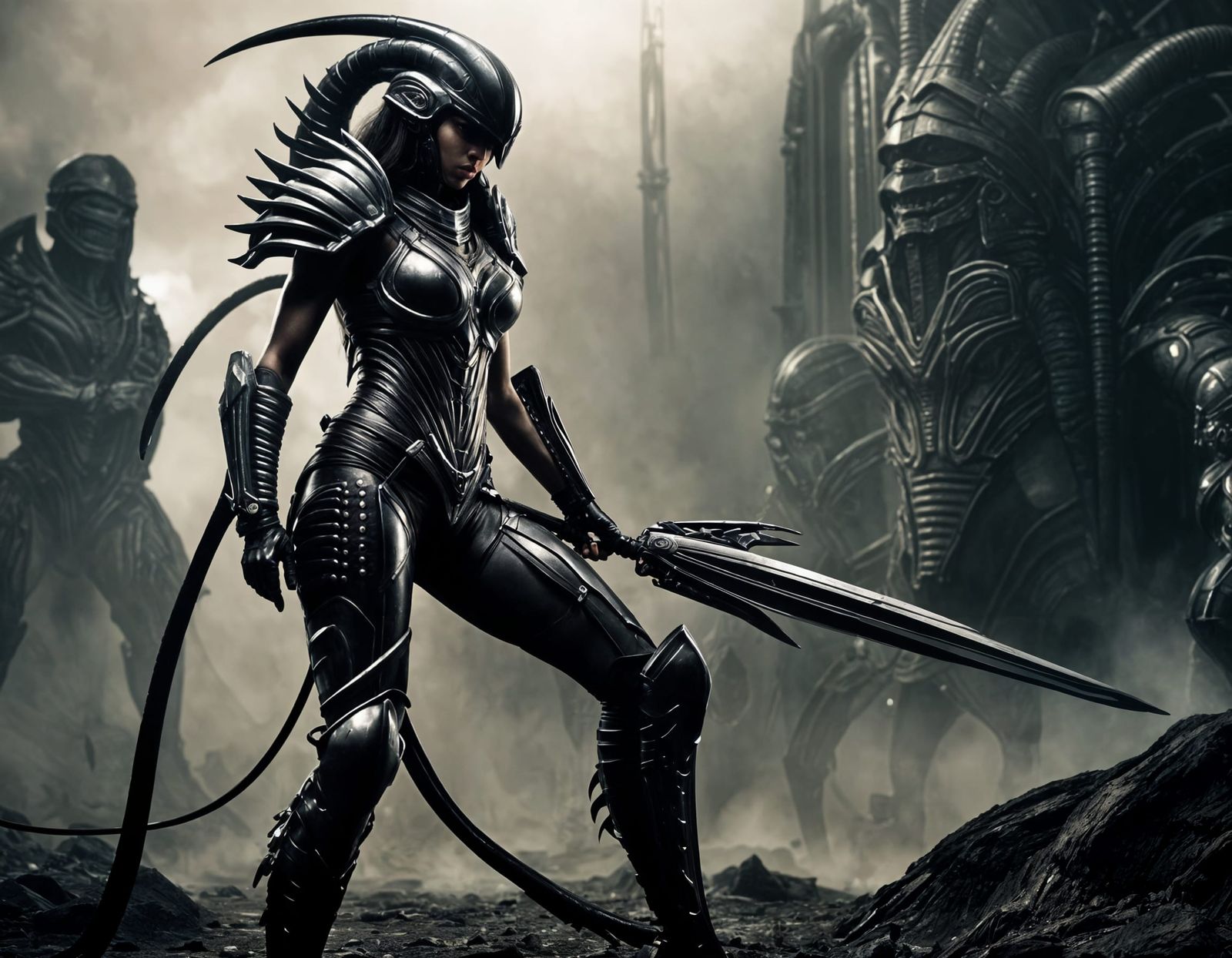 Amazonian Warrior Woman in Xenomorph Armor