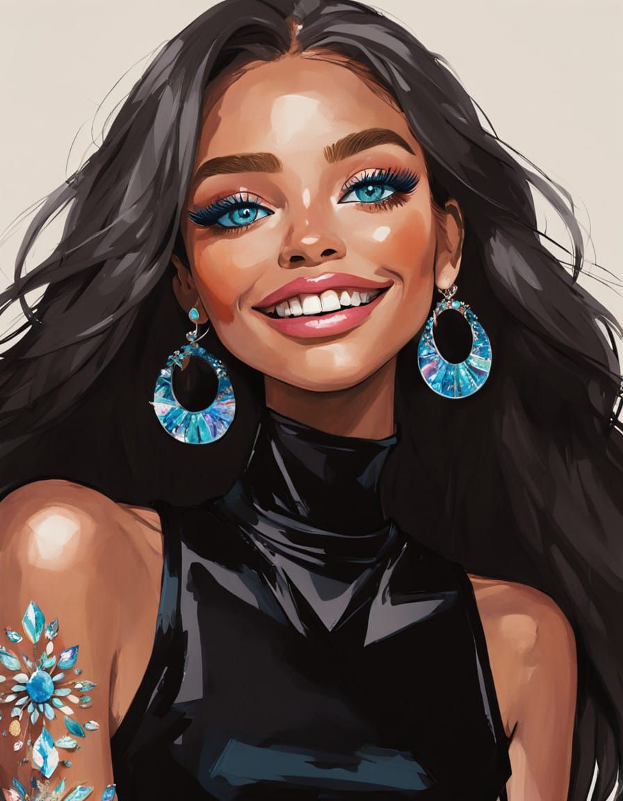 Vibrant Teen in Edgy Chic Attire