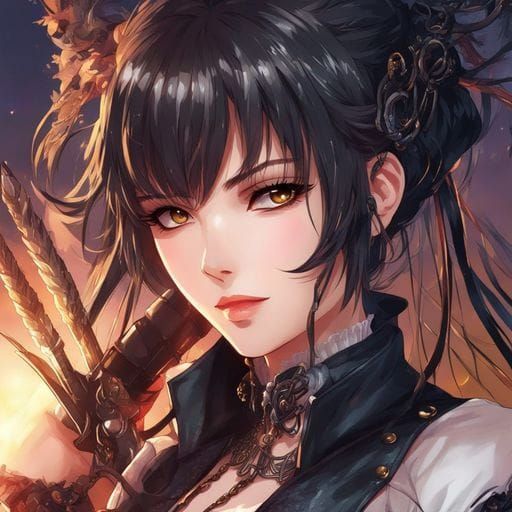 Portrait of a Beautiful Dark-Haired Girl