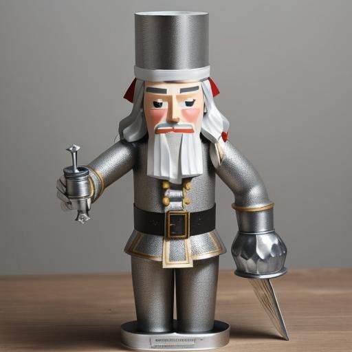 Beautiful Hammered Aluminum Nutcracker Art