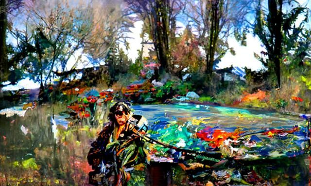 Surreal Neon Landscape in Pop Art Style