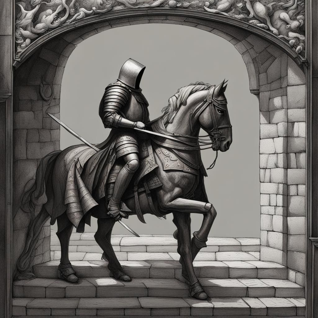 Knight Unveiling Mystery in Veil of Shadows