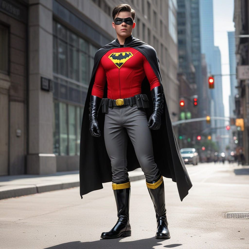 Gothic Teenage Hero in Uniform