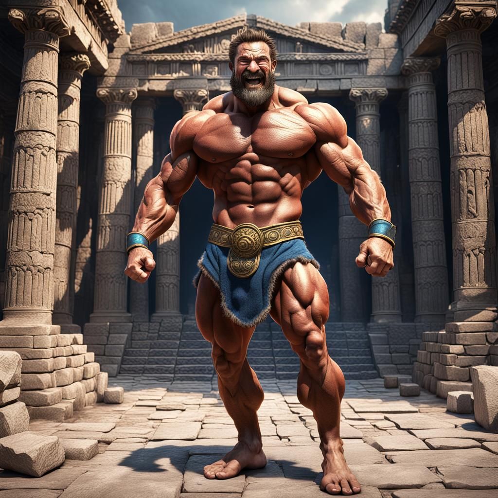 Hercules Bodybuilder Builds a Greek Temple