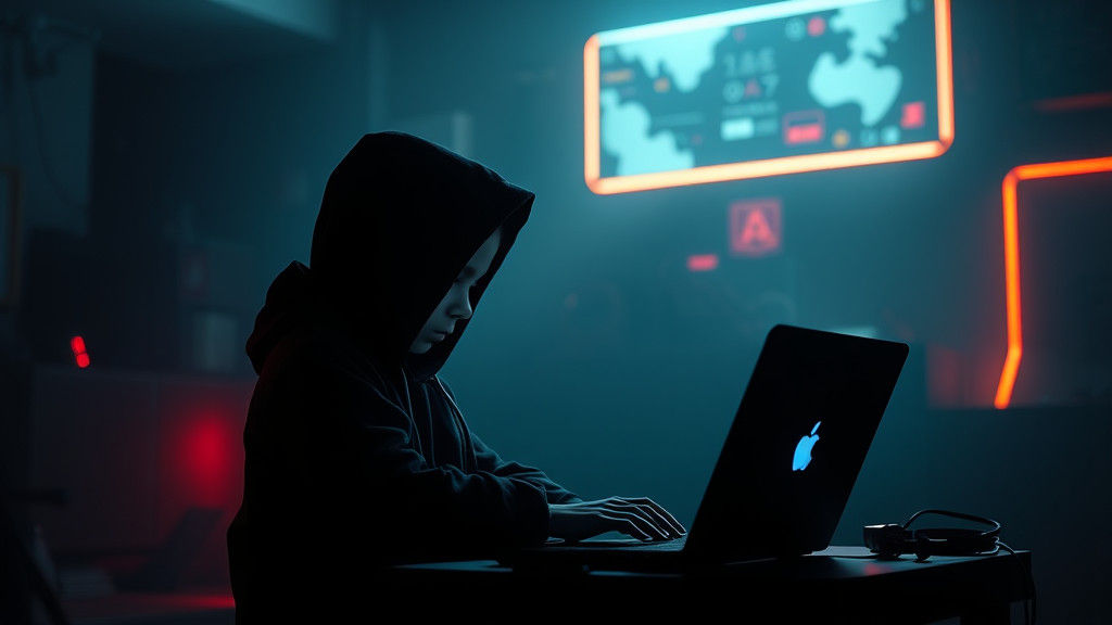 Baby Hacker in Dark Room: Fantasy Concept Art