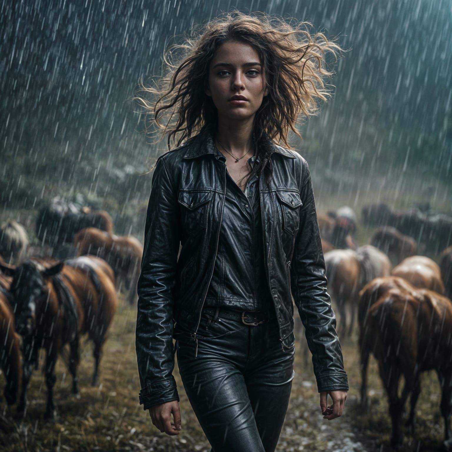 Stormy Night: Macabre Super-Realism Portrait