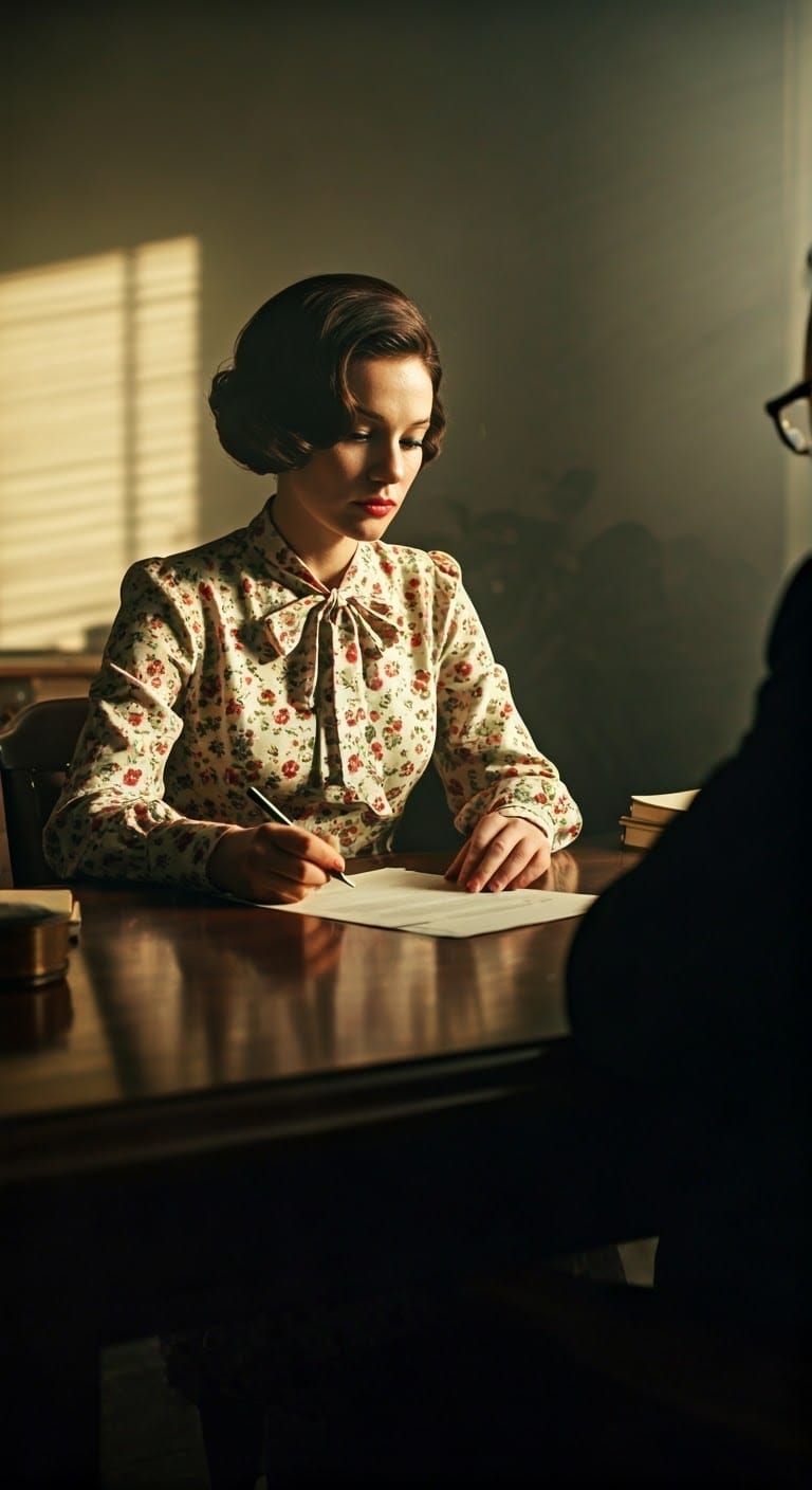 Warm 1960s Lawyer's Office in Cinematic Style