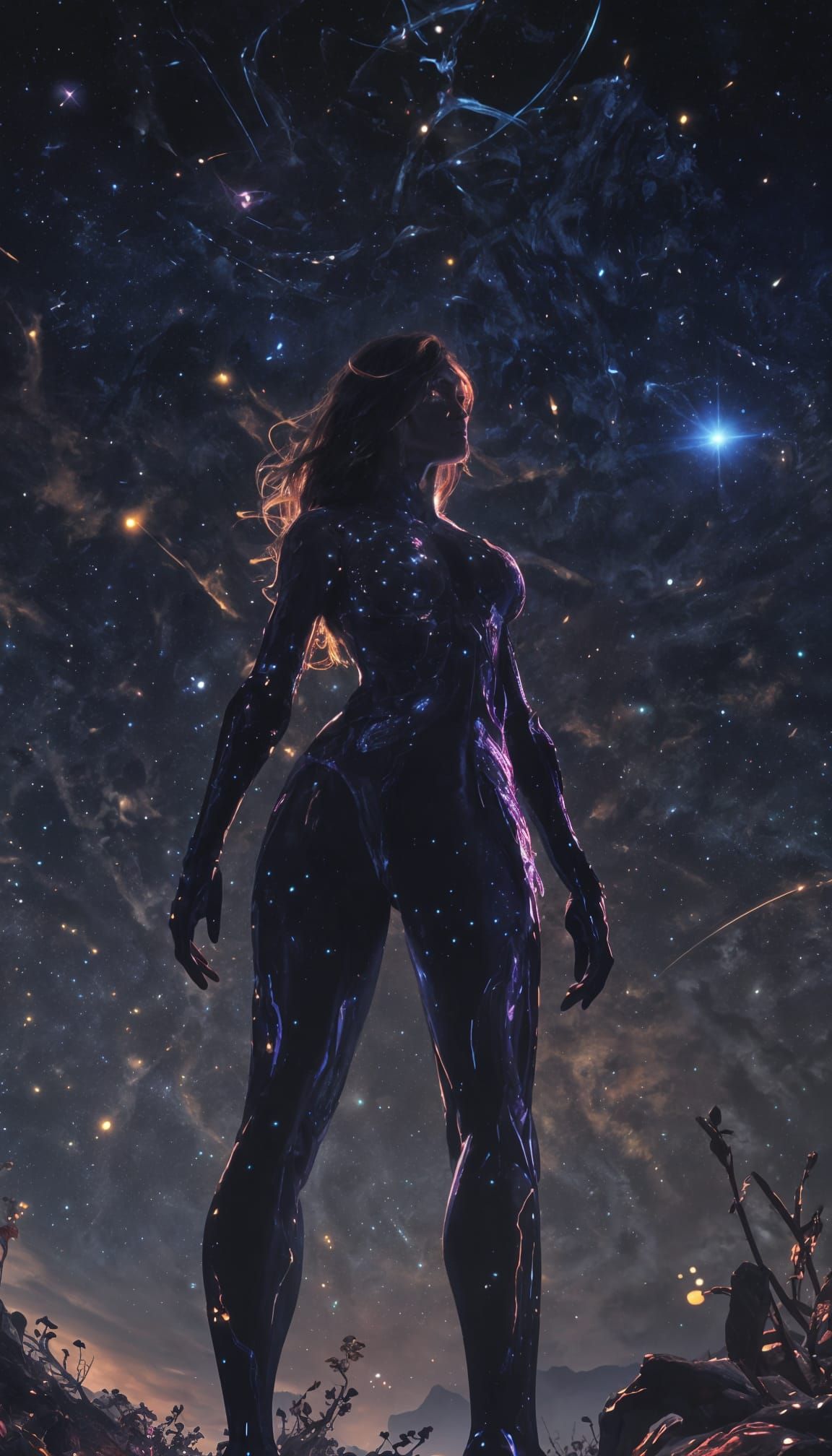 Bioluminescent Rainbow Matte Painting in Deep Color