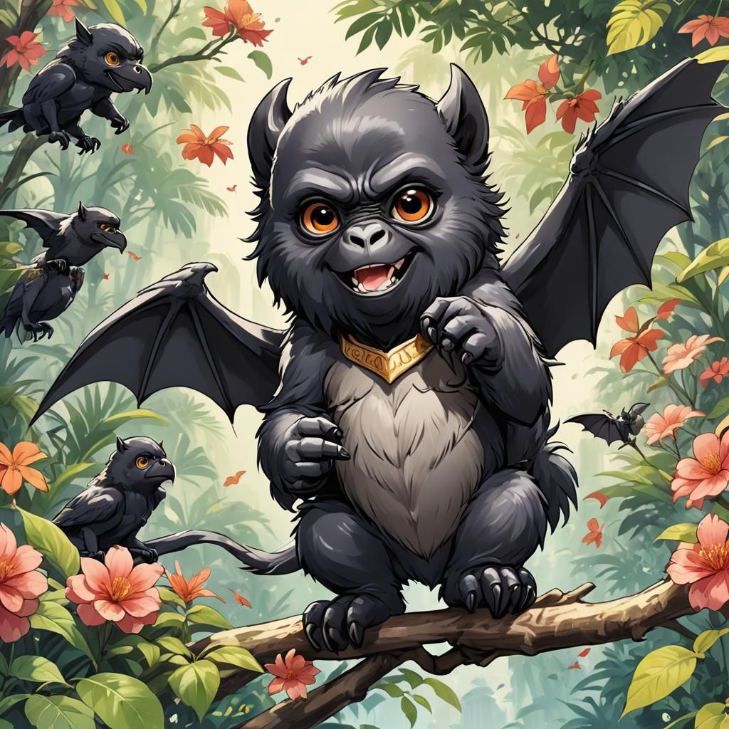 Anime Gryphon Bat Gorilla Fusion