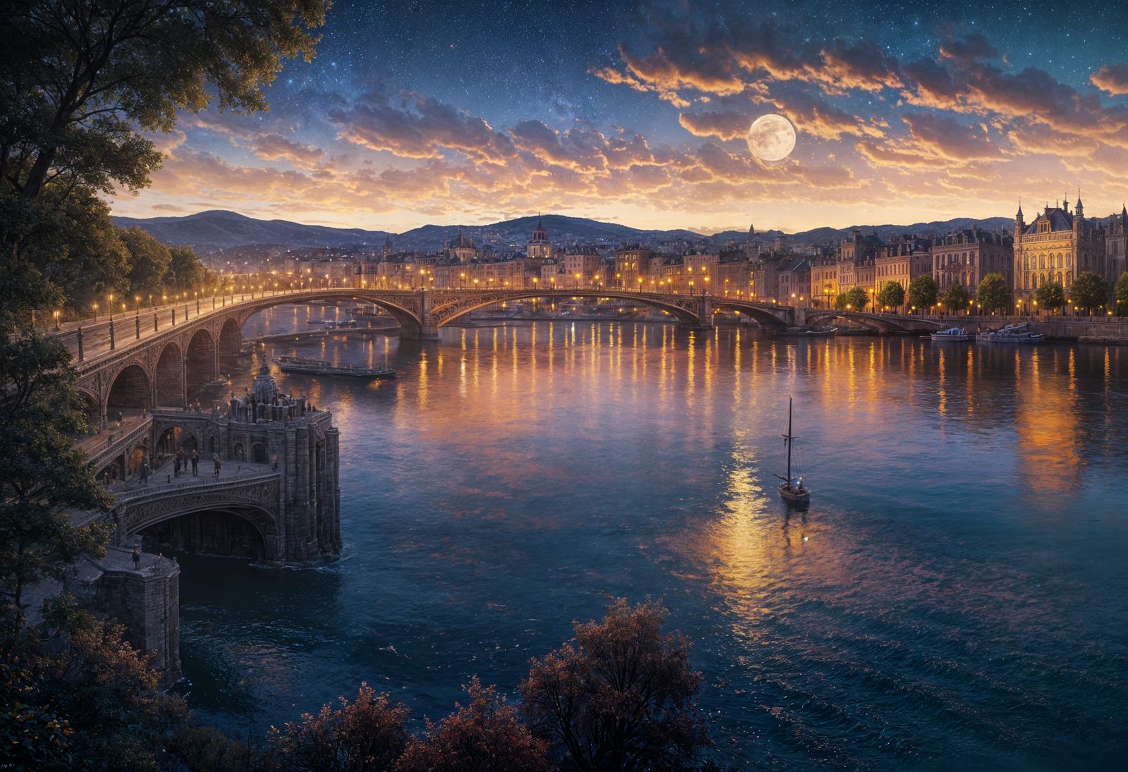 Ethereal Rhône Night Sky in Hyperrealistic Detail