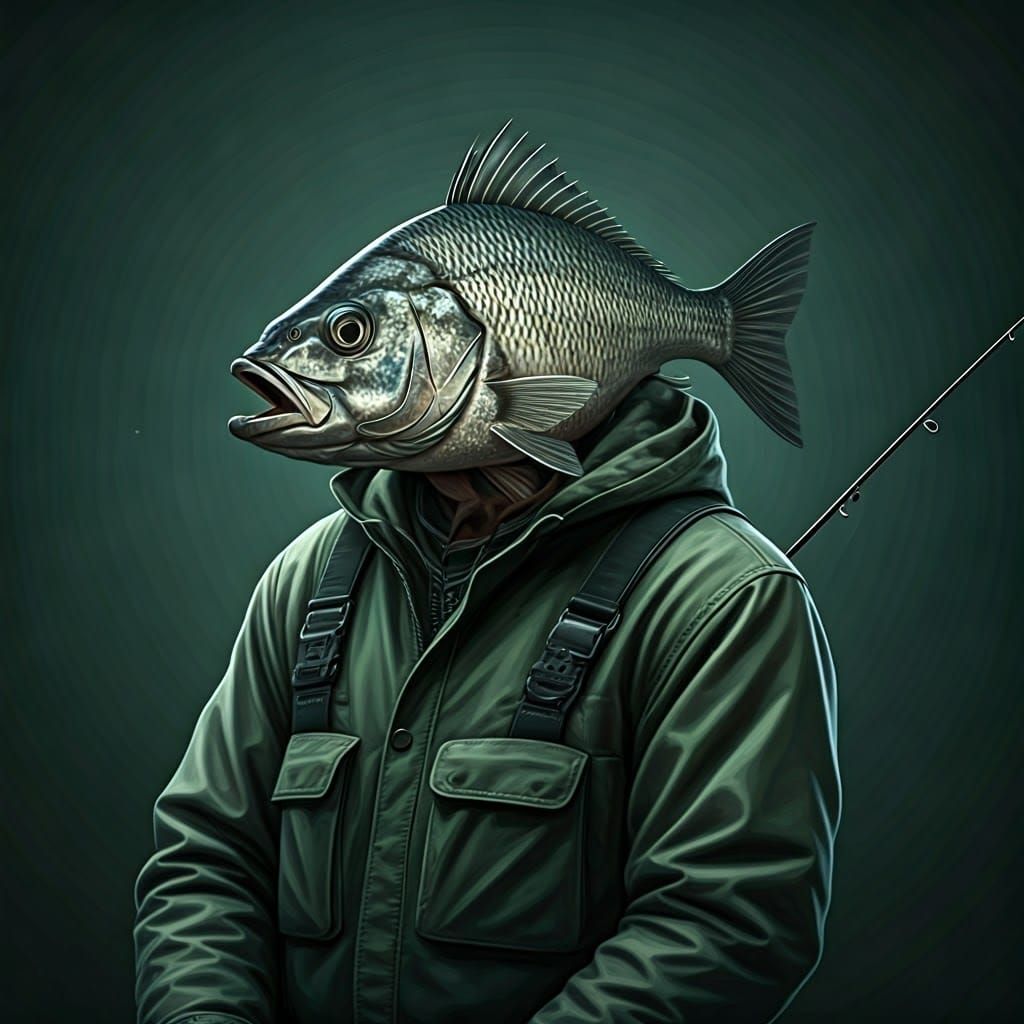 Fishman in Ancient Greek Art Style