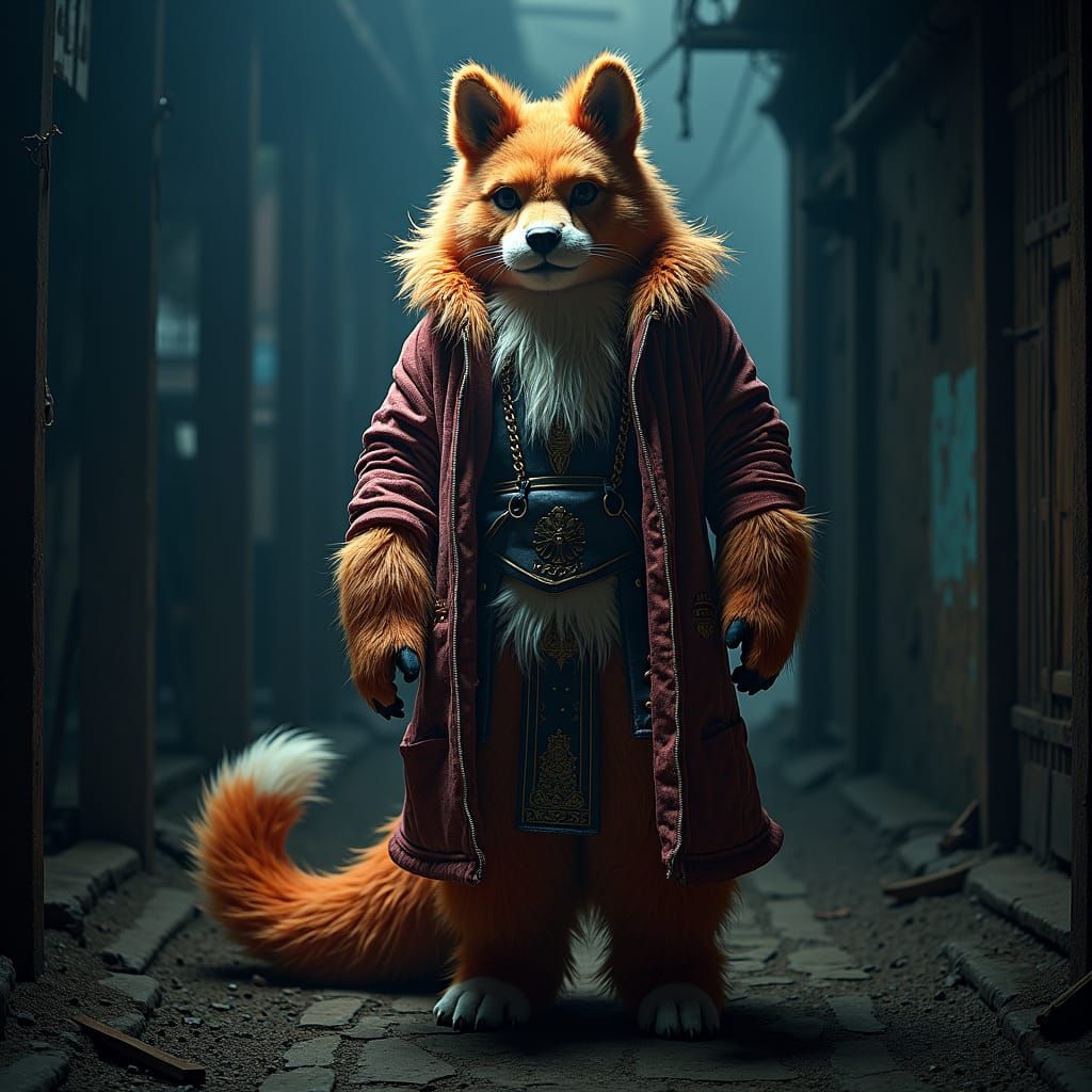 Hyperrealistic Fursuiter in Cinematic Lighting