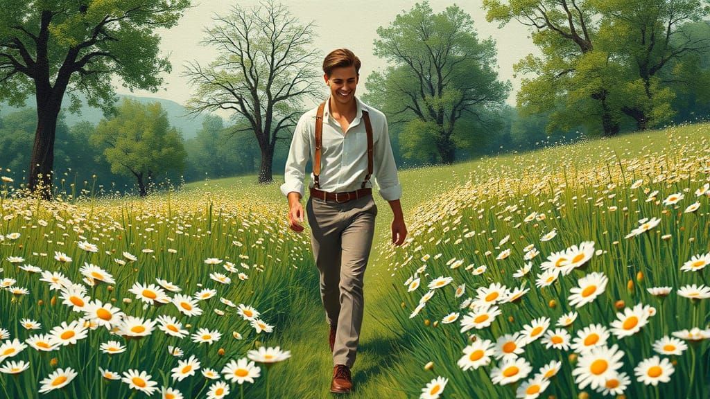 Sauntering Through the Daisies Jim Burns contrasting colors ...