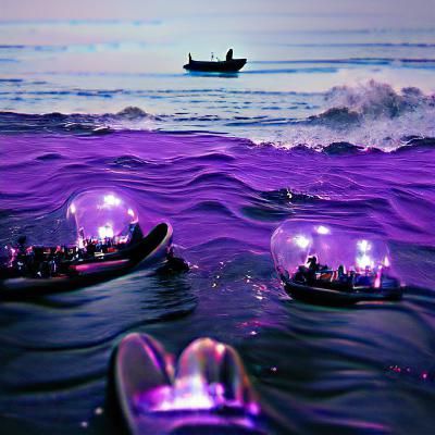Abstract Purple Ocean Dreamscape