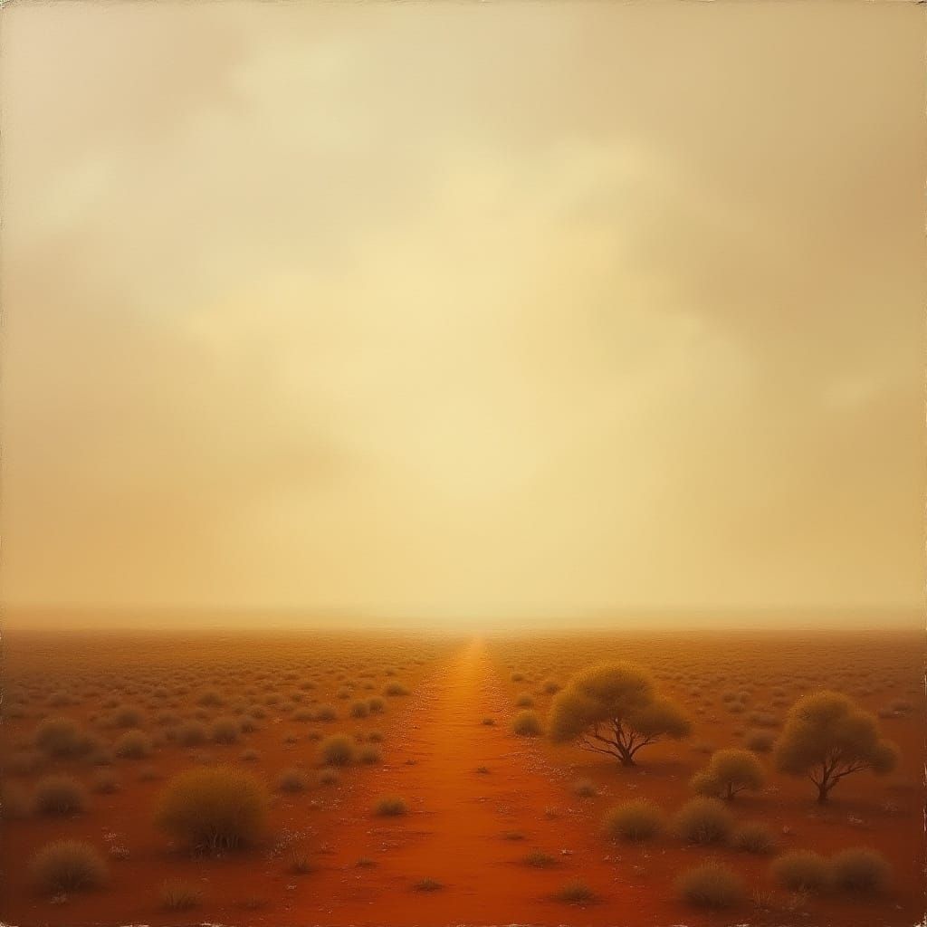 Australian Outback Landscape in Tonalist Style