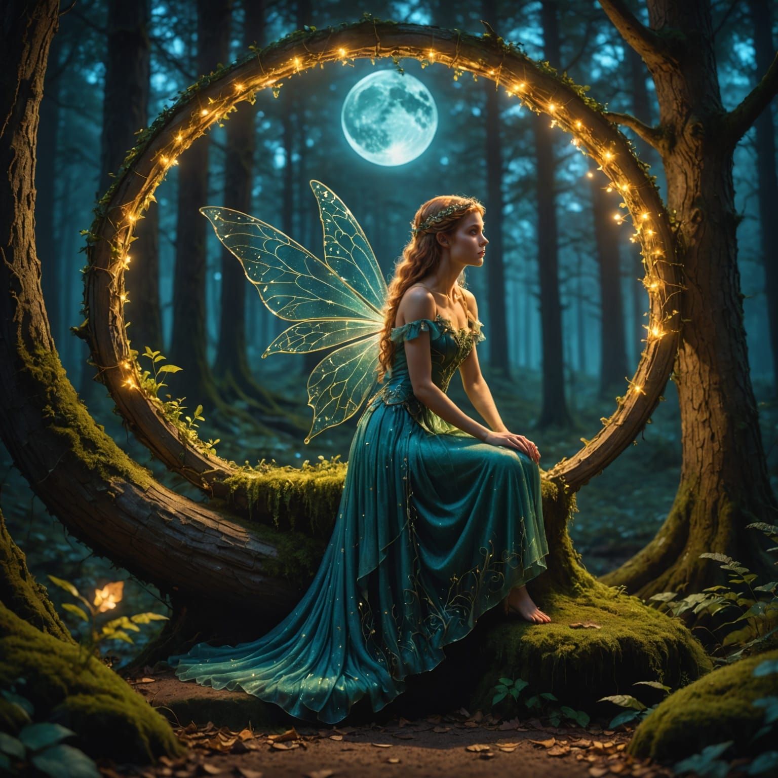 Fairy at Moonwell in Enchanted Forest