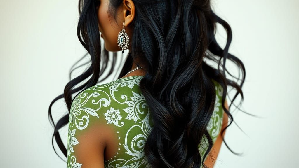 Ethereal Indian Goddess in Traditional Mehndi and Rangoli Ar...