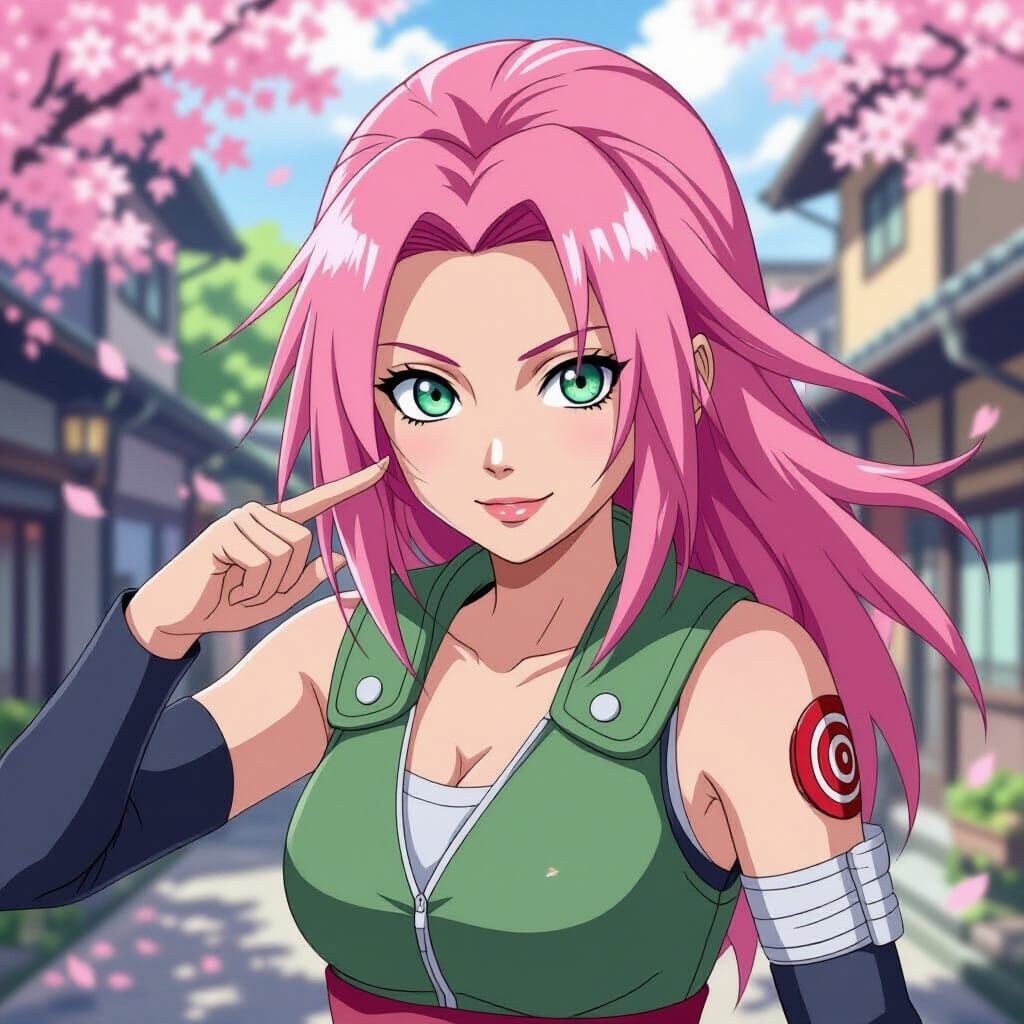 Sakura from Naruto in Stylized Anime Art