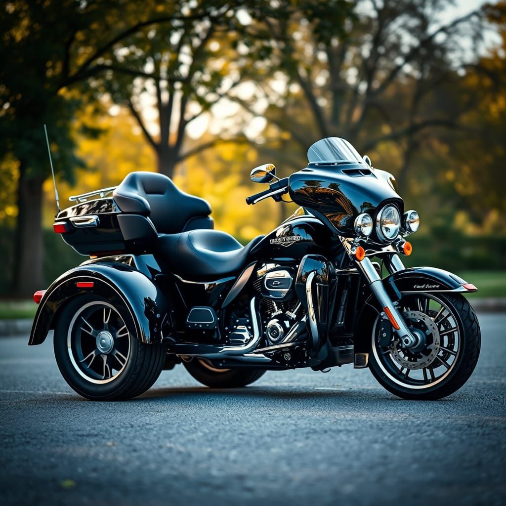 Vintage Harley Davidson Triglide Ultra Trike in Professional...