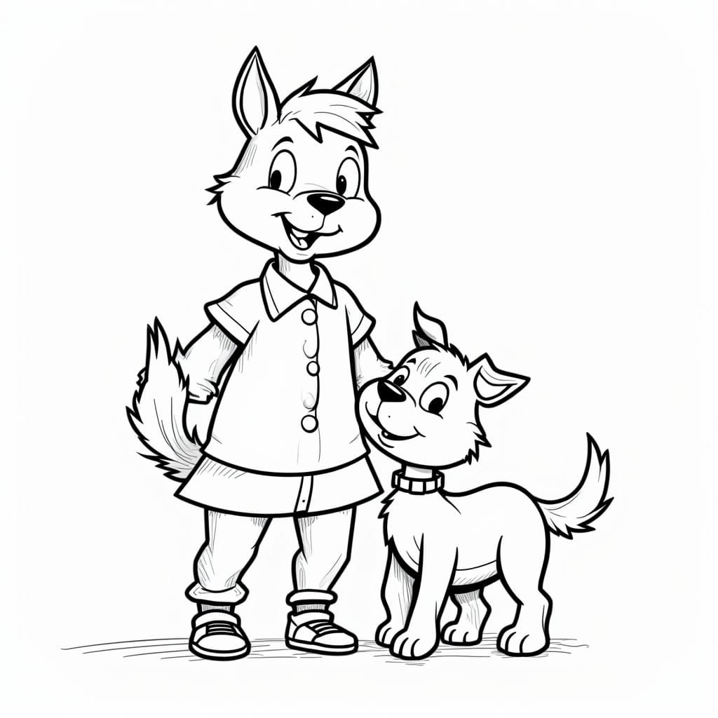 Coloring Book Page with Zenon's Farm and Paw Patrol