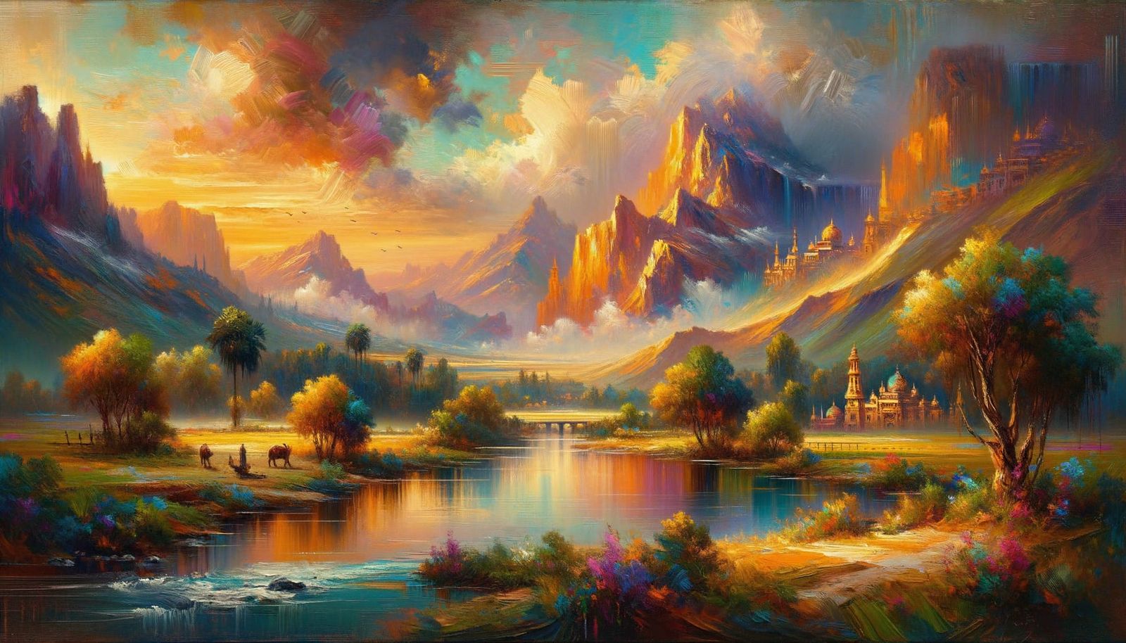Vibrant Indian Landscapes with Dramatic Brushwork