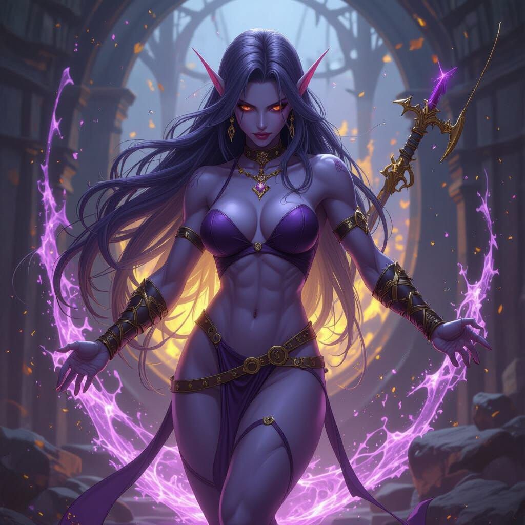 Muscle-Bound Drow in Dark Fantasy Concept Art