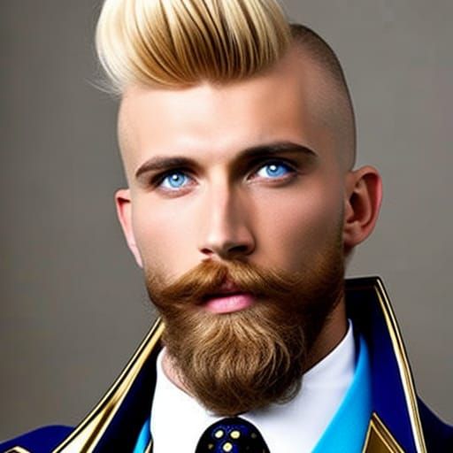 Handsome blond hairy man