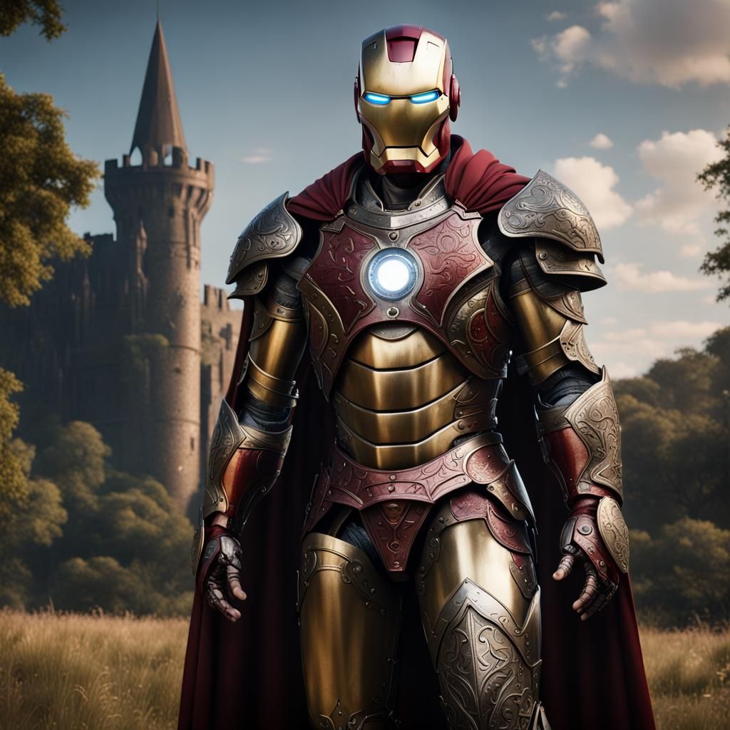 Ironman as Medieval Knight in Detailed Matte Painting