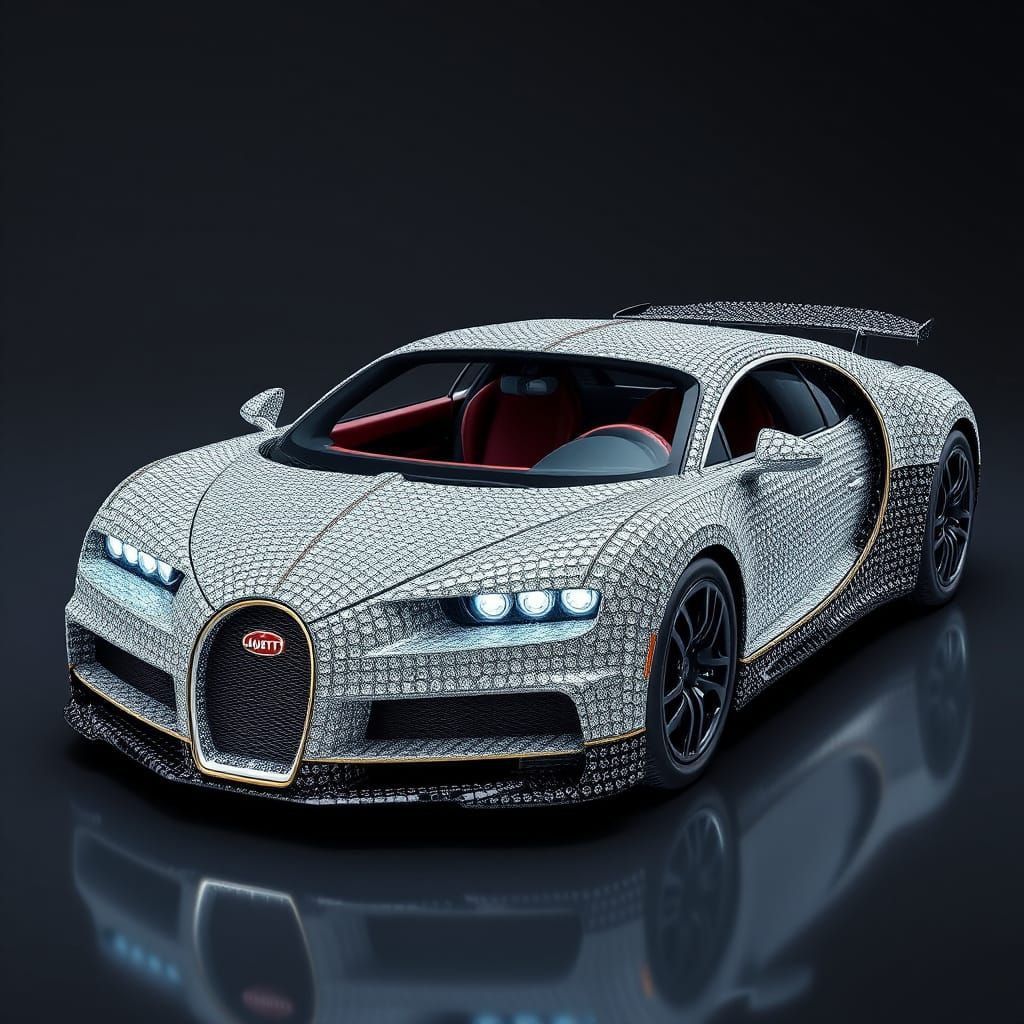 Luxurious Diamond Encrusted Bugatti Sports Car