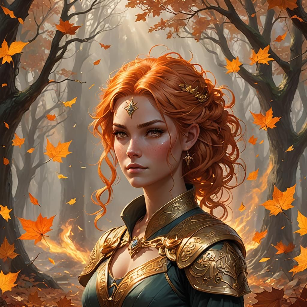 Autumn Court Fae Fighter with Gold Eyes