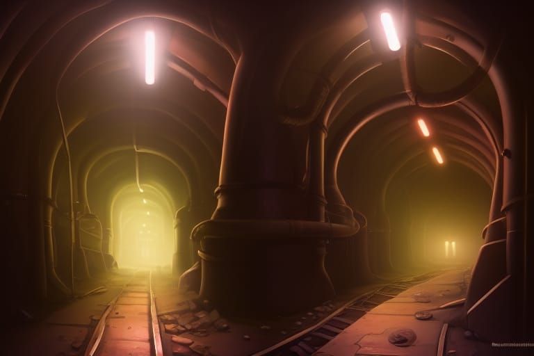 Detailed Utility Tunnels in Fantasy Concept Art
