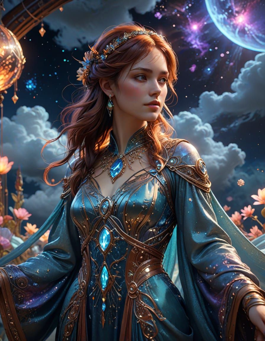 Ethereal Seamstress Weaving Starlight Gowns