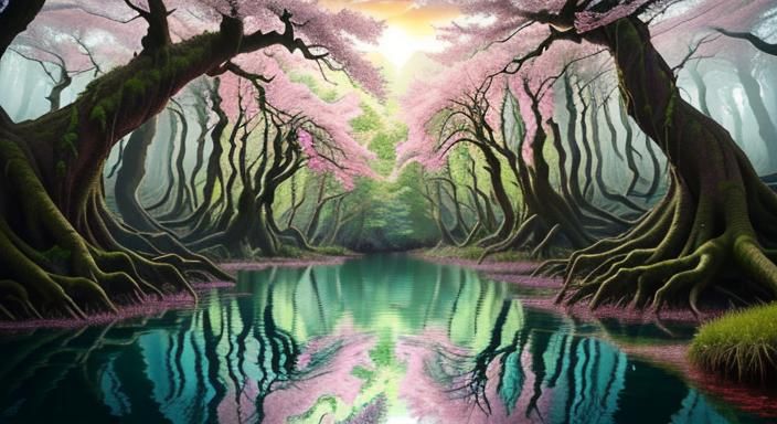 Hyperrealistic Tree Monster Portrait in Golden Forest