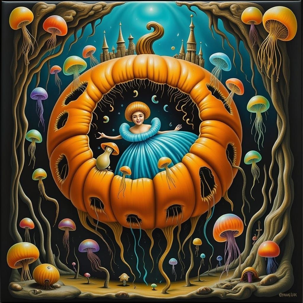 Cinderella's Pumpkin Carriage: Alcohol Ink Fantasy