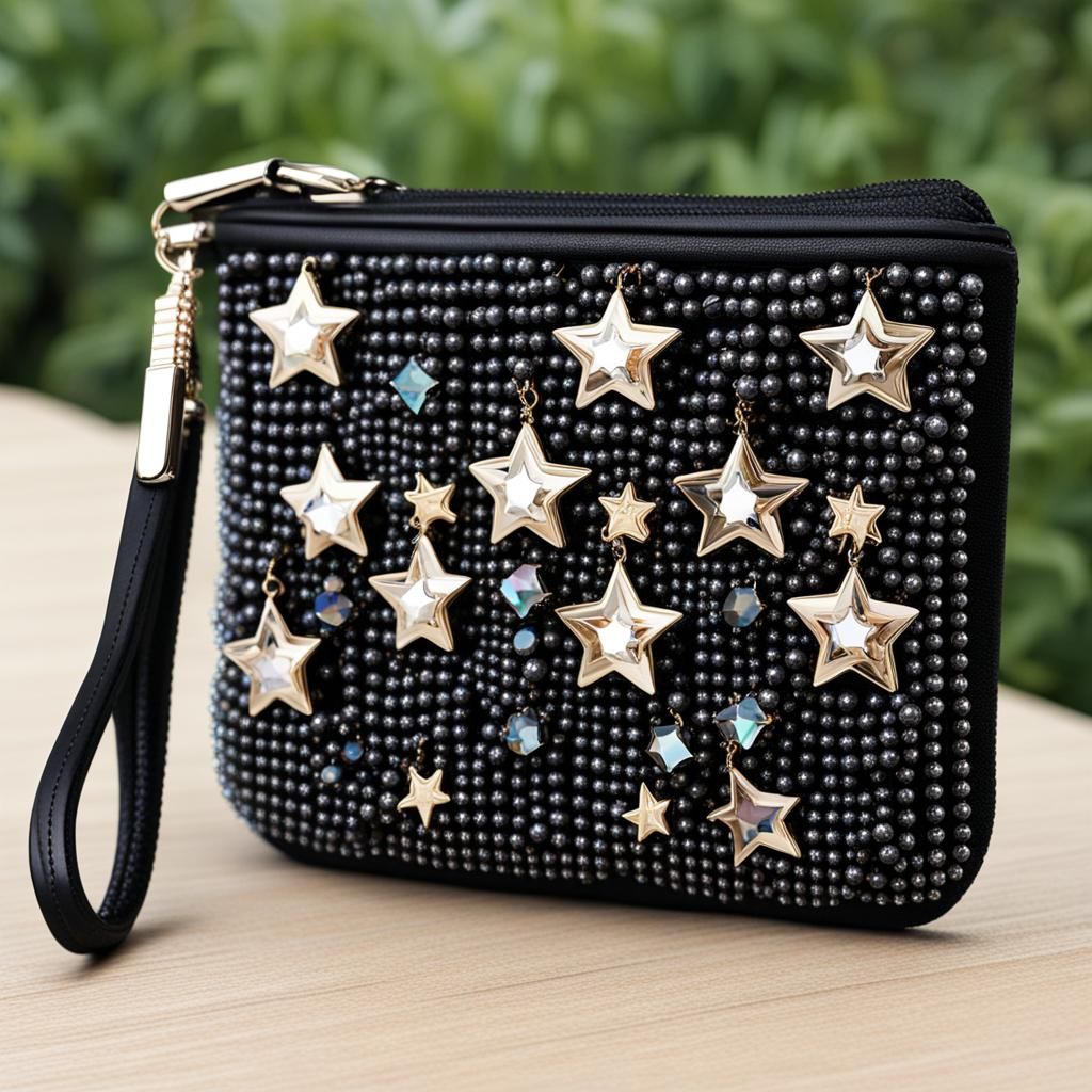 Crystal Beaded Star Wallet