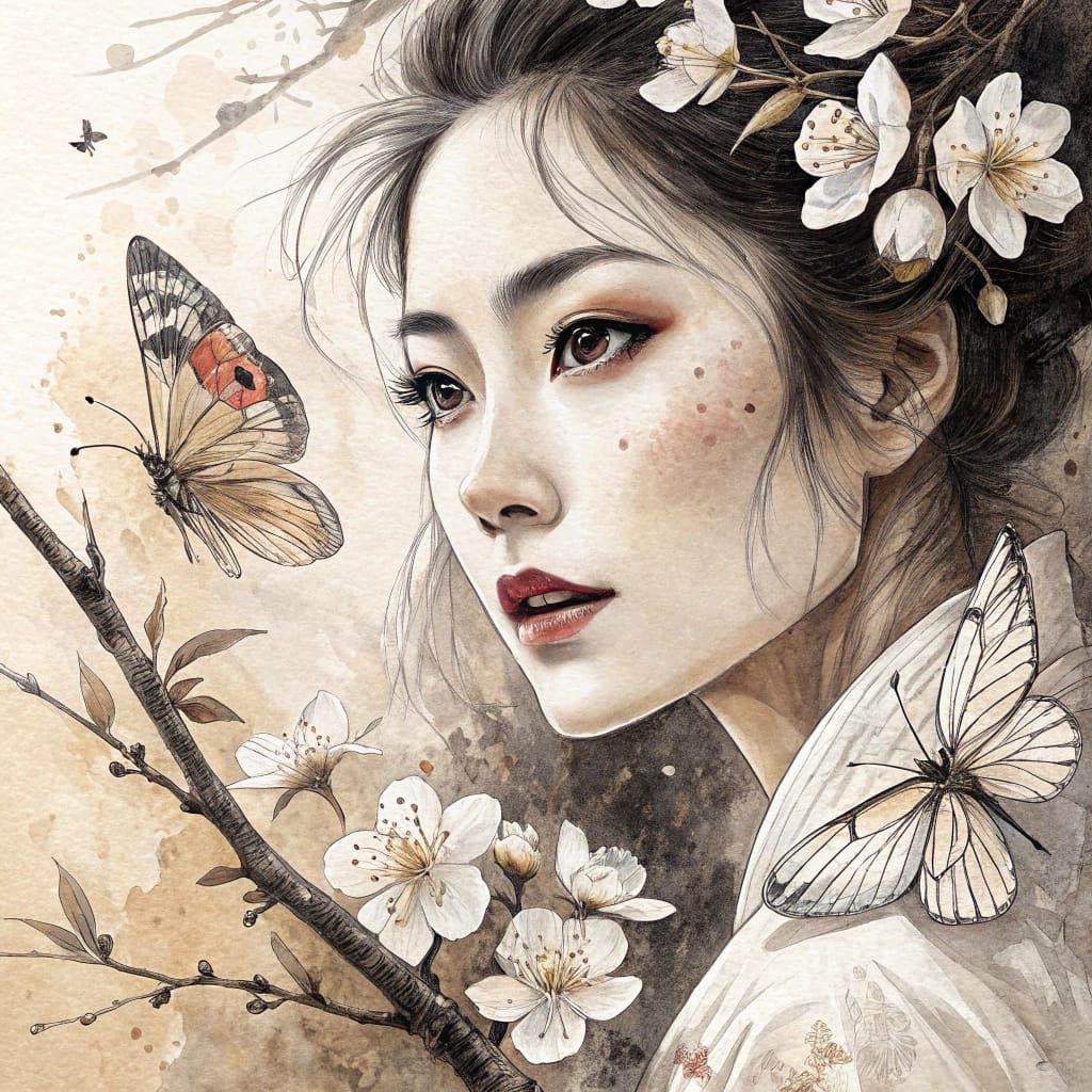 white artistic portrait