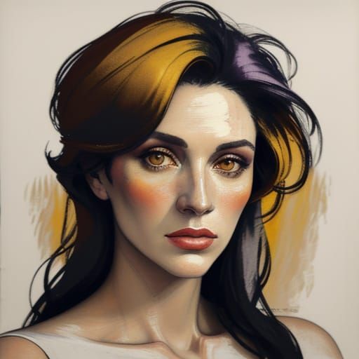 Expressive Fauvist Portrait in Sepia Tones