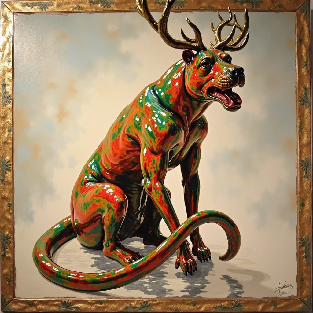 Hyperrealistic Sculpture with Intense Dynamic Lighting