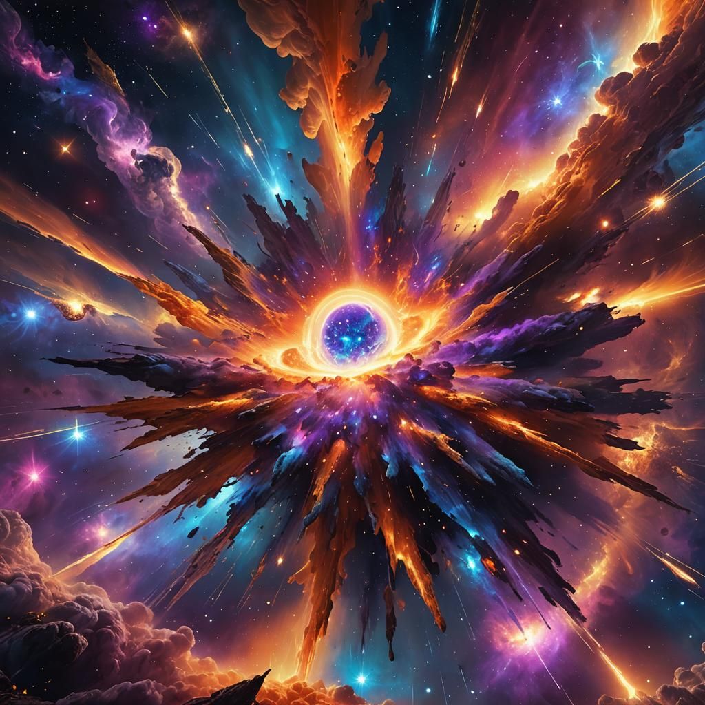 Exploding Star in Multiverse: Digital Matte Painting