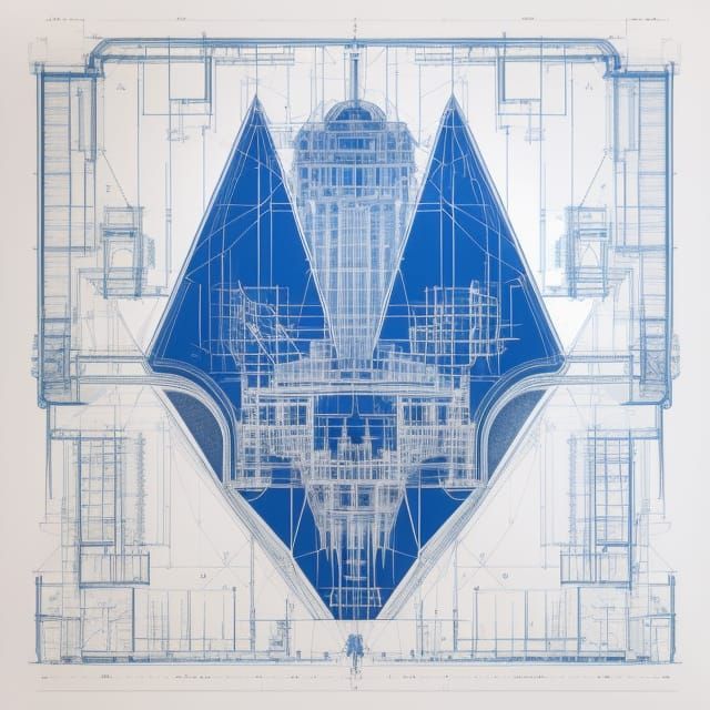 Blueprint of fortress with underground bunker