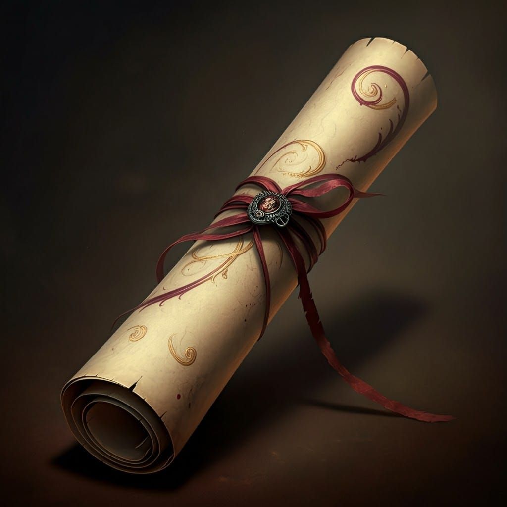 A rolled up spell scroll