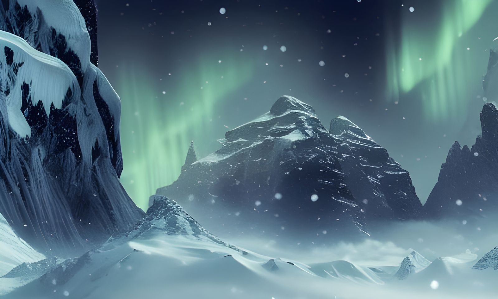 Cosmic Owl's Aurora Borealis Winter Landscape