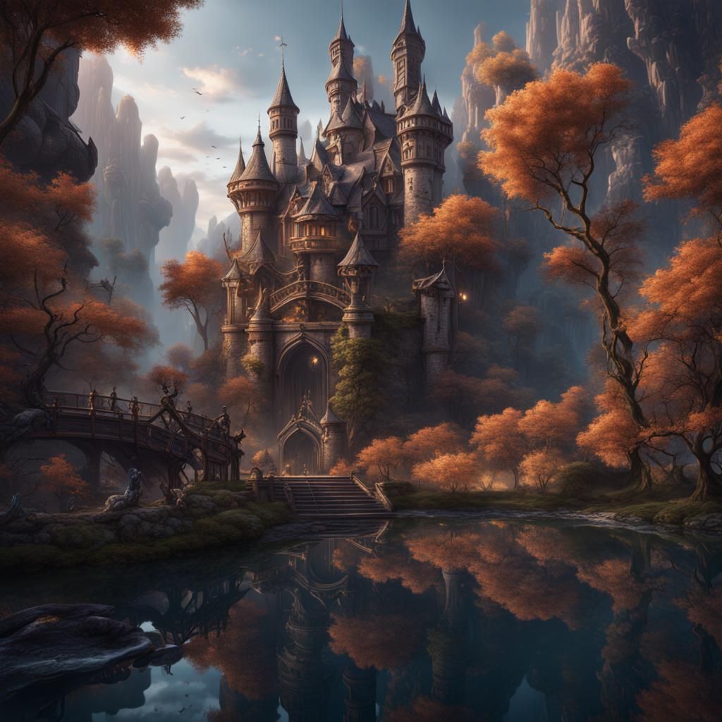 Fantastical Minimal Dreamscape in Deep Color