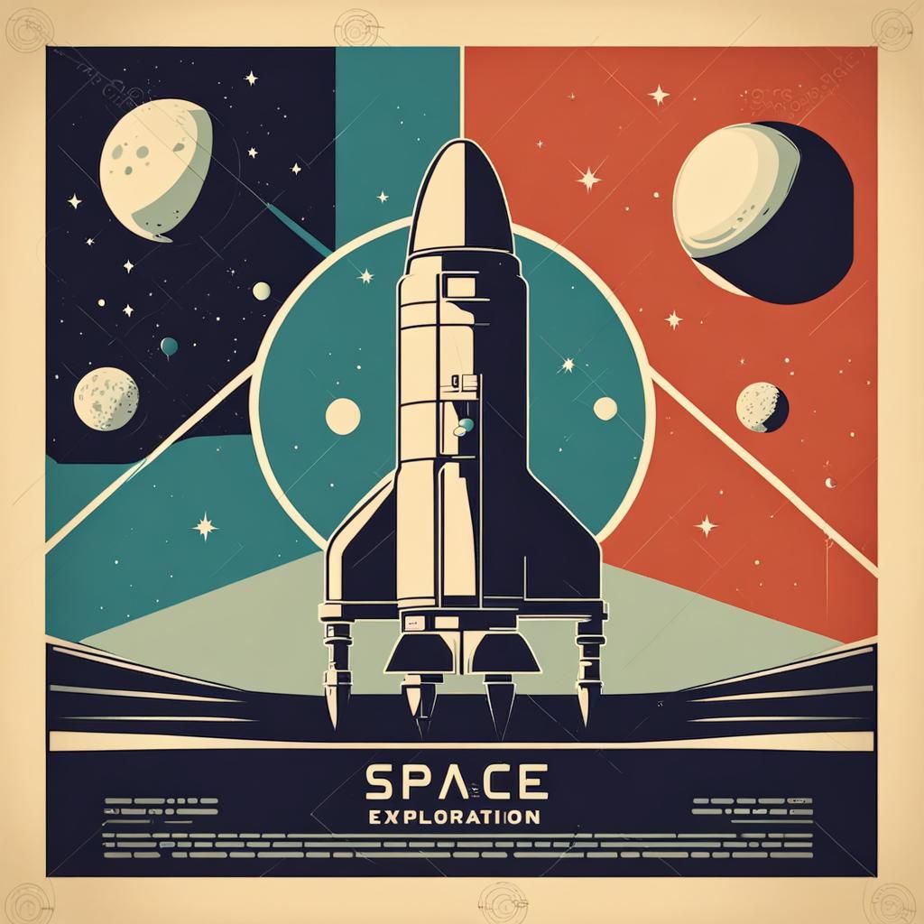 Vintage Space Exploration Minimalist Poster