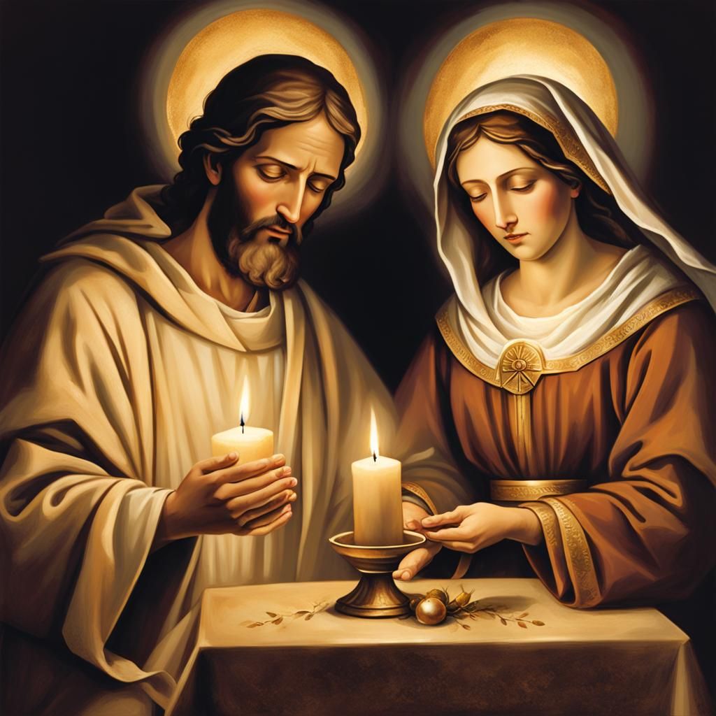 Mary and Joseph: A Moment of Divine Reflection
