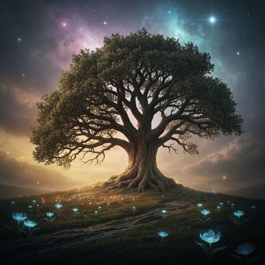 Nebula Oak: Digital Matte Painting of Ancient Tree