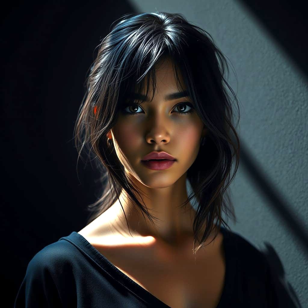 A dramatic portrait of an 18-year-old confident and provocat...