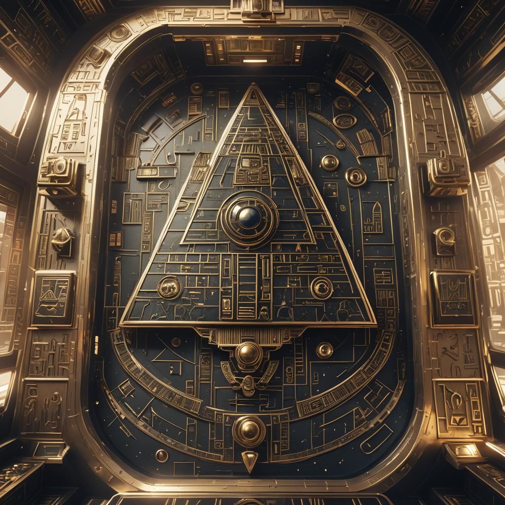 Fractal Chrome Hieroglyphs on Spaceship Console