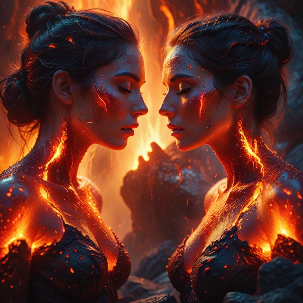 Eerie Whispers: Sensual Scene in a Crystal Cave